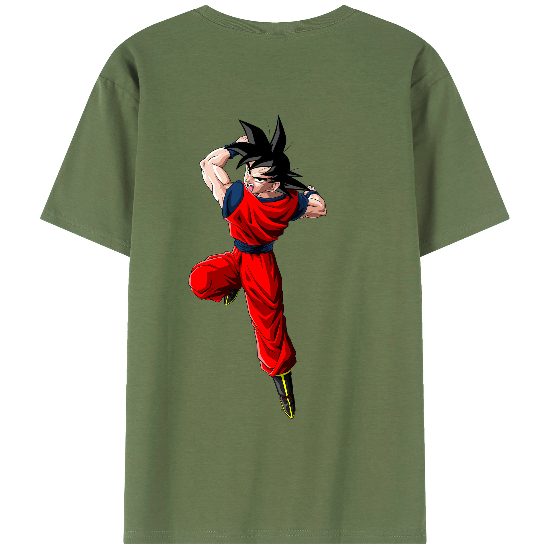 （画像用） ドラゴンボール 孫悟空（そん ごくう）Son Goku カカロット DRAGON BALL Kakarotto 綿100％ メンズ半袖Tシャツ（バックプリント） 通気性